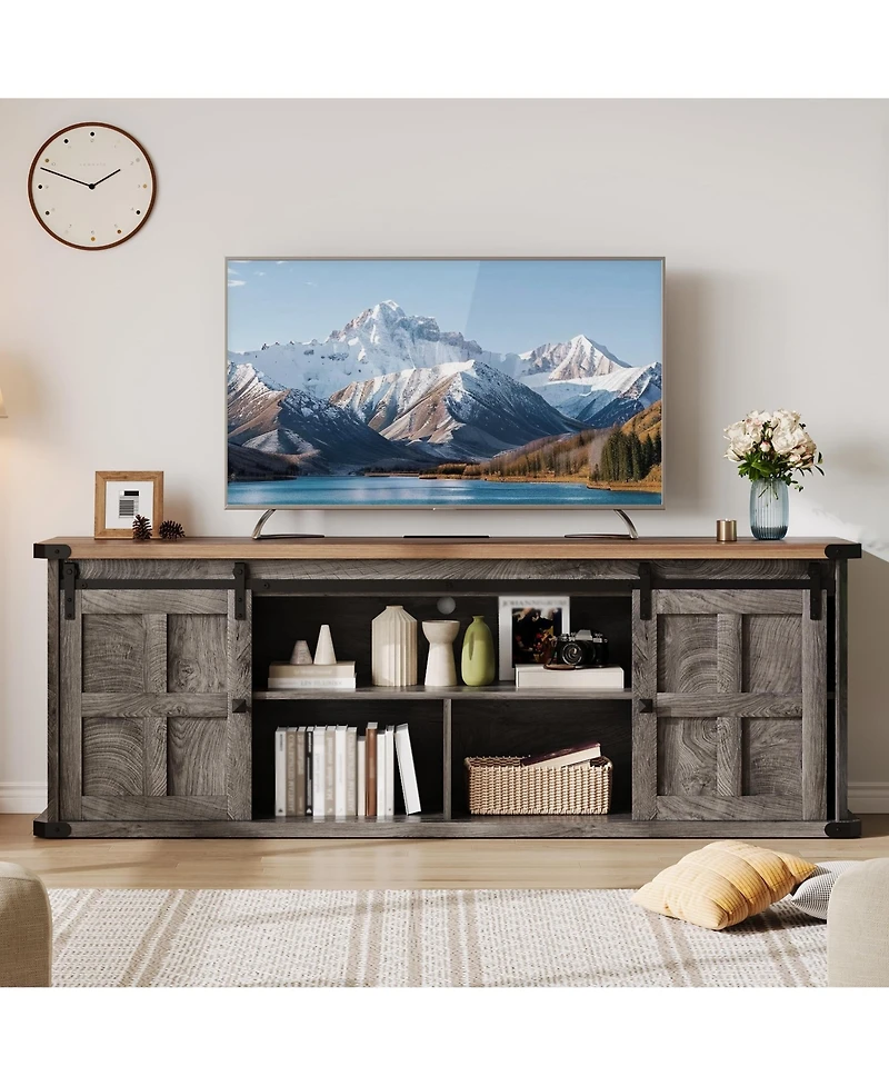 Gaomon Farmhouse Tv Stand for 75 Inch Tv