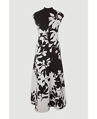 Karen Millen Women's Jacquard Floral Knitted Maxi Dress