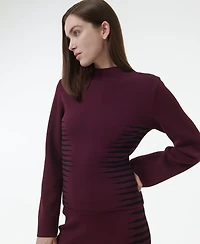 Leem Women's Jacquard Knit Fitted Top