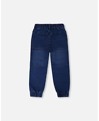 Deux par Boy Stretch French Terry Denim Jogger Navy Blue - Child