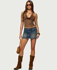 Edikted Women's Libbey Studded Denim Mini Skirt