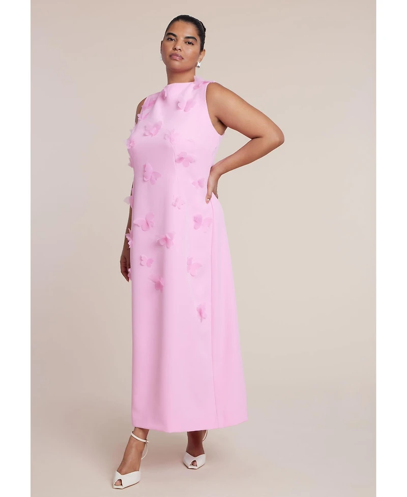 Eloquii Women's Plus Applique Column Dress