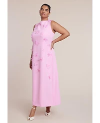 Eloquii Women's Plus Applique Column Dress