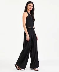 Bar Iii Women's High-Rise Linen-Blend Wide-Leg Pants, Macy's Exclusive