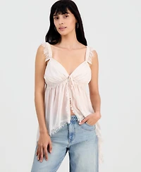 Women's Lace-Trim Handkerchief-Hem Tank Top, Macy's Exclusive