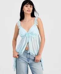 Women's Lace-Trim Handkerchief-Hem Tank Top, Macy's Exclusive