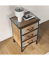 gaomon Wooden Floor 3 Drawers, Freestanding Entryway Storage Unit Console Table, Modern Organizer Cabinet for Living Room, Bedroom, Bathroom