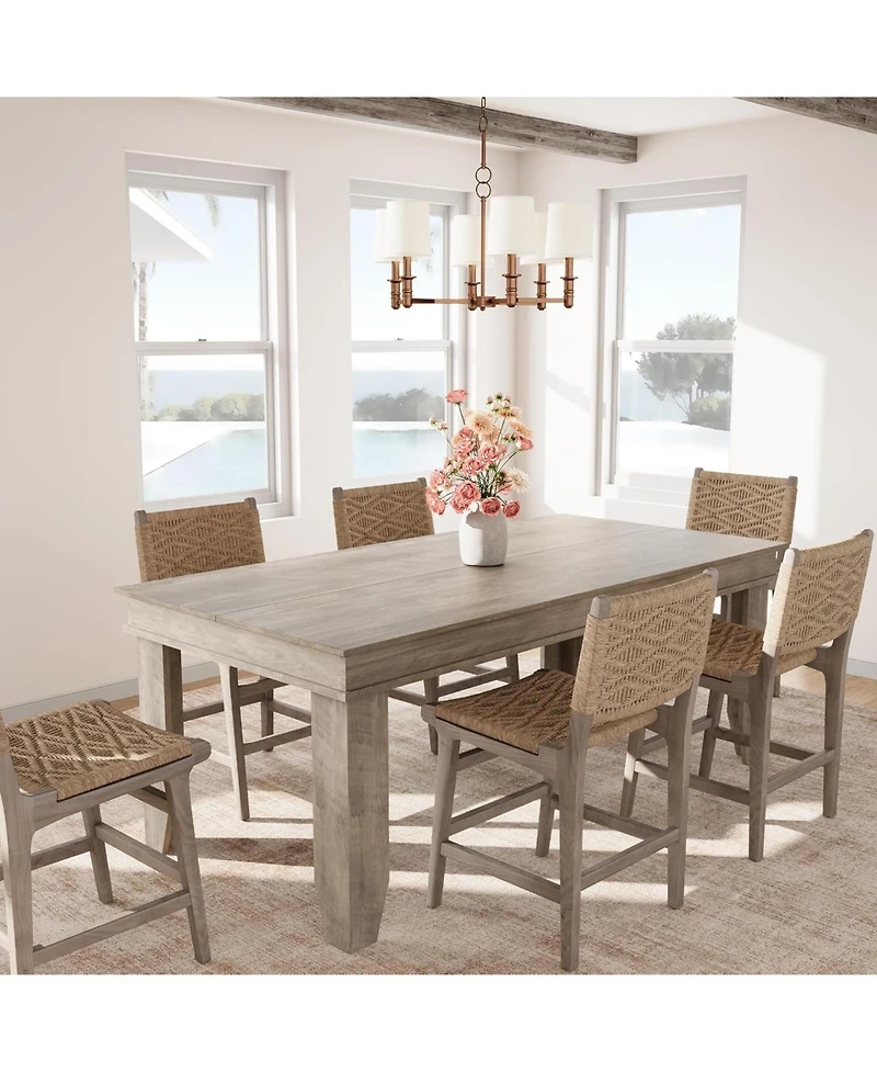 gaomon 71" Dining Table for 6 to 8, Wood Rustic Kitchen with Eadge Trim, Large Rectangular Dinner Room, Home Office, Livin