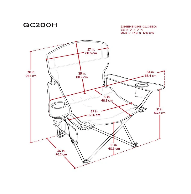 Camp & Go Heated Deluxe Quad Chair