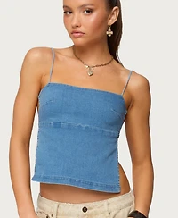 Edikted Women's Conley Backless Denim Top