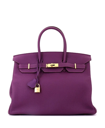 Pre-Owned HERMES Birkin 35 Handbag Purple Togo with Gold Hardware
