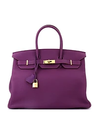 Pre-Owned HERMES Birkin 35 Handbag Purple Togo with Gold Hardware