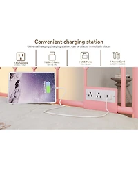 gaomon Twin Daybed with Trundle, Metal Trundle Bed with Charging Station & Led Lights