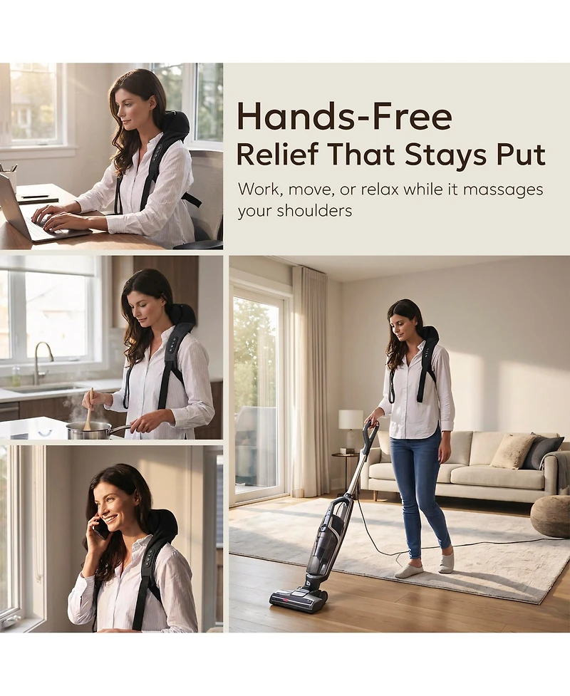 Miko Wave Heated Neck & Back Massager with Heat, Cordless and Hands-Free