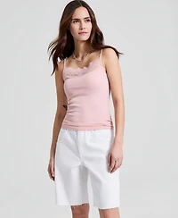 And Now This Women's Seamless Lace-Trim Rib-Knit Tank Top, Macy's Exclusive