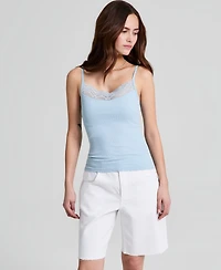 And Now This Women's Seamless Lace-Trim Rib-Knit Tank Top, Macy's Exclusive