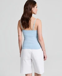 And Now This Women's Seamless Lace-Trim Rib-Knit Tank Top, Macy's Exclusive