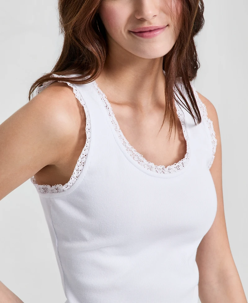 And Now This Women's Crocheted-Trim Ribbed Tank Top, Macy's Exclusive