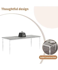 gaomon 71 Farmhouse Dining Table for 4–8, Rectangular Rustic Kitchen with Sturdy Metal Legs and 30mm Scratch Resistant Top