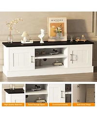 gaomon Farmhouse Tv Stand for 65 Inch TVs, Entertainment Center with Storage Cabinets, Modern Media Console Table
