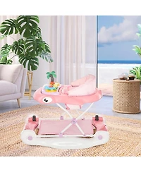 Dream On Me Baby Aloha 2-in-1 Foldable Walker with Adjustable Height, Music Tray, Padded Seat & Removable Mat (6–36m)