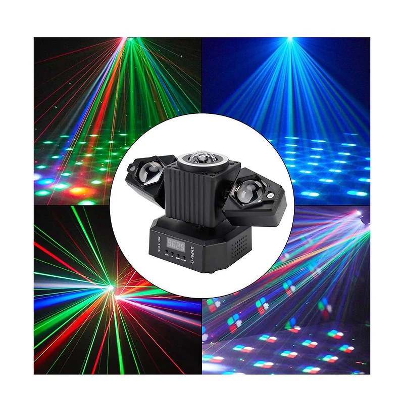 Artudatech 5-in-1 Rotating Disco Ball Light with Rgbw, Laser, Strobe & Dmx Control