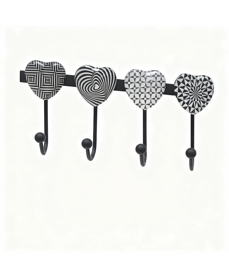 Yigii Wall Mounted Metal Coat Rack with 4 Hooks for Entryway, Bathroom, Kitchen