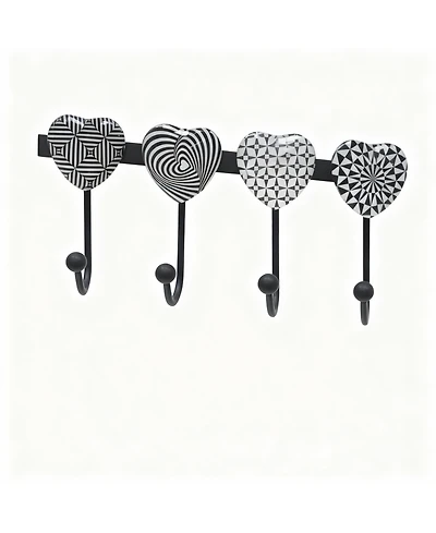 Yigii Wall Mounted Metal Coat Rack with 4 Hooks for Entryway, Bathroom, Kitchen