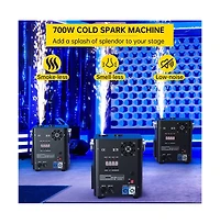 Artudatech 700W Pro Cold Spark Machine with 13ft Adjustable Height, Wireless/Dmx Control for Large Events