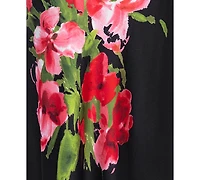 Betsy & Adam Women's Halter Floral Print Ball Gown