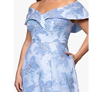 Xscape Plus-Size Sweetheart Off-The-Shoulder Ball Gown