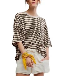 Free People Women's All Love Stripe Pocket Crew Neck T-Shirt