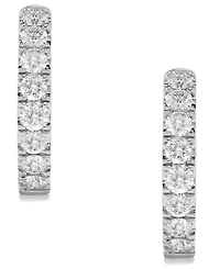 Macy's Diamond (1-1/2 ct. t.w.) Hoop Earrings 14k White Gold (also available Yellow Gold)