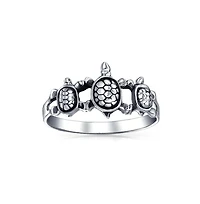 Bling Jewelry Nautical Hawaii Bff Friendship Three Best Friends Family Sea Turtle Ring Band .925
