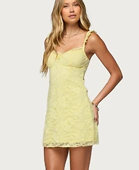 Edikted Womens Stephanie Lace Mini Dress