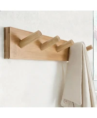 Yigii Bamboo 5-Peg Wall Rack for Coats, Hats, Towels
