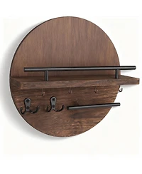 Yigii Home Decor, Wall Decorative Key & Mail Holder with Hooks, Shelf, and Organizer