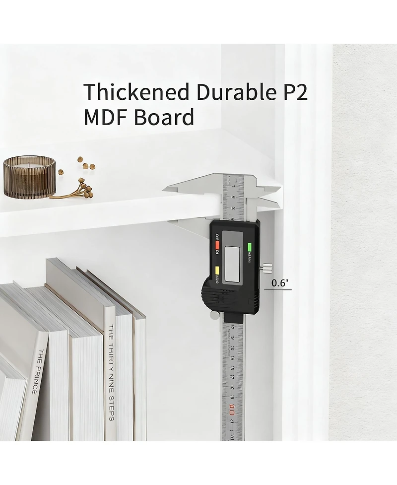 Yigii 5-Shelf Wood Bookshelf for Library, Bedroom, Living Room