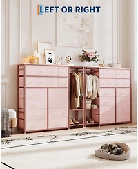 gaomon Large Clothes Storage Rack 16-Drawer & 2-Tier Shelves - Space Saving Freestanding Wardrobe for Small Bedroom/Apartment | No Assembly Needed