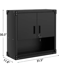 gaomon Heavy-Duty Floating Garage Wall Cabinet with Lock & Adjustable Shelves Steel Storage Organizer for Workshop, Warehouse