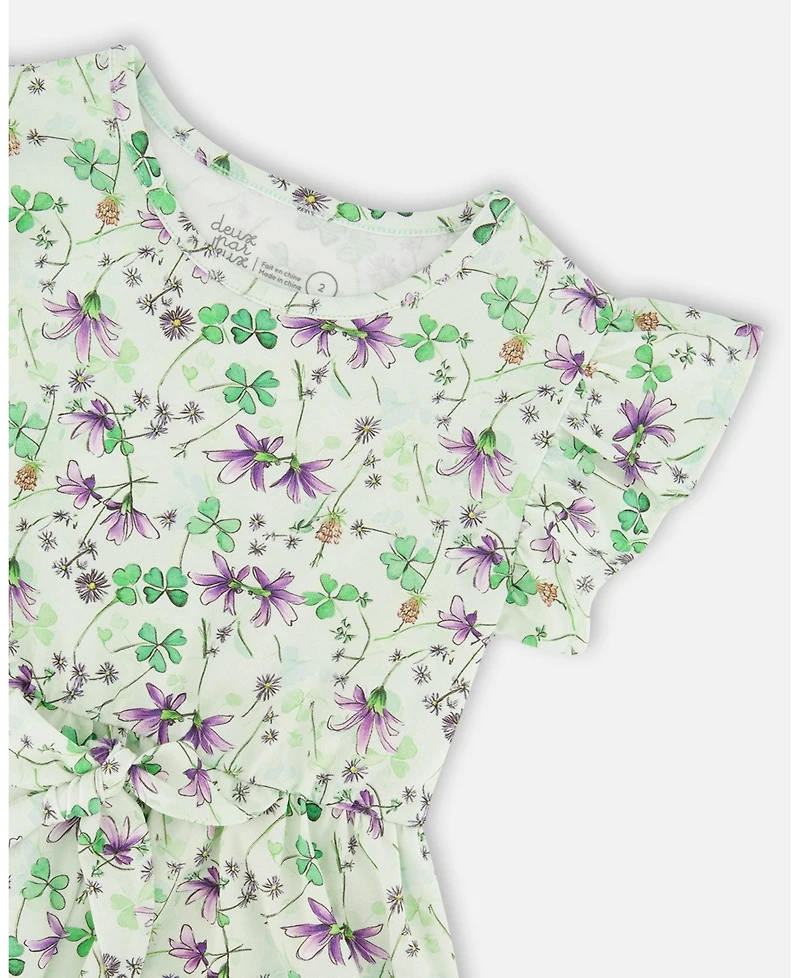 Deux par Baby Girls' Jersey Printed Flowers Dress