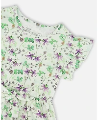 Deux par Baby Girls' Jersey Printed Flowers Dress