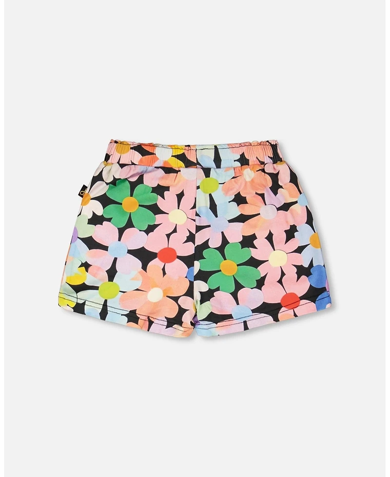 Deux par Girl Jersey Shorts Printed Flowers - Child