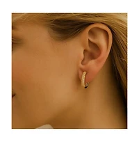 Dloria Nadia Pave Huggie Hoop Earrings