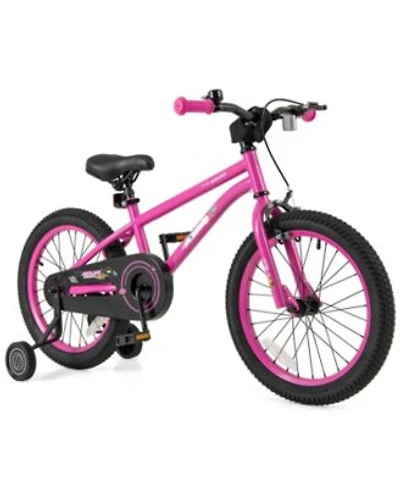 Mecale 18 Inch Kids Bike For 4 8 Years Old Adjustable With Removable Training Wheels