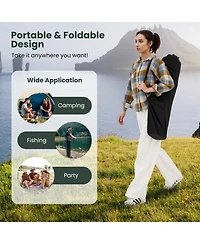 Mecale Reclining Camping Chair with Removable Footrest and Adjustable Backrest, Portable