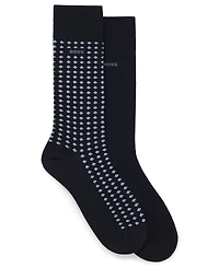 Hugo Boss Men's Mini Pattern Line and Dots Socks, 2-Pack