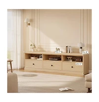 Gaomon Tv Console with Open Shelves & Storage Drawer, Multipurpose Media Unit