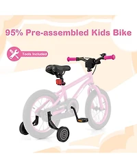 Mecale 14 Inch Kids Bike for 3-5 Years Old Adjustable with Removable Training Wheels
