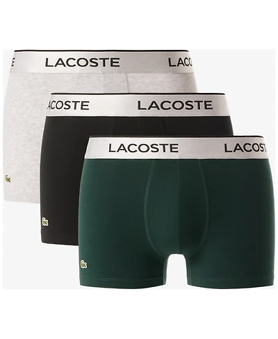 Lacoste Men's Regular-Fit Metallic Waistband Boxer Briefs, 3-Pack